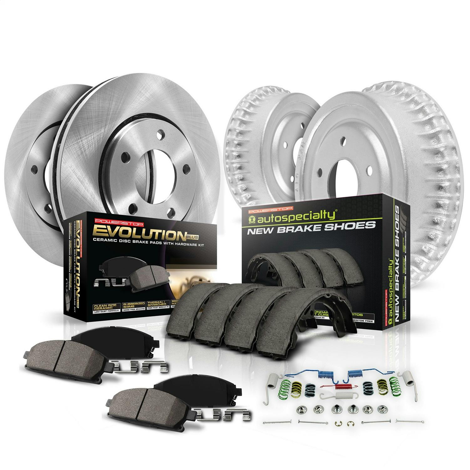 Rotor Drum and Shoe Kits Power Stop Front & Rear KOE15053DK Autospecialty Daily Driver Pad Rotor Drum and Shoe Kits Power Stop Front & Rear KOE15053DK Autospecialty Daily Driver Pad